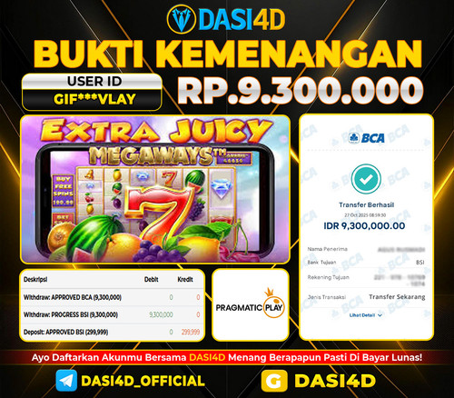 BUKTI KEMENANGAN 27 OKTOBER  2025 DI EXTRA JUICY MEGAWAYS  RP.9.300.000