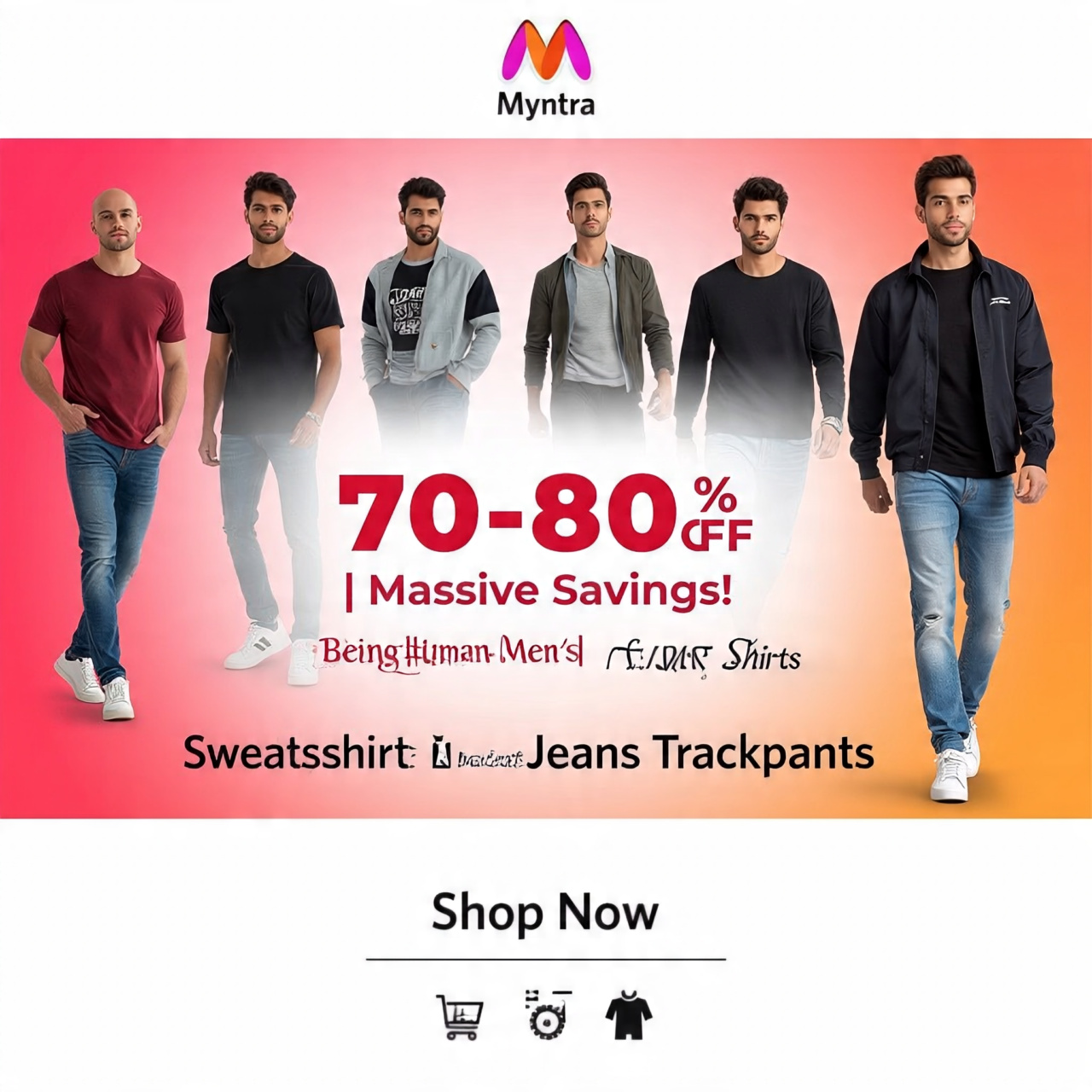 Being Human पुरुषों के कपड़ों पर बंपर छूट