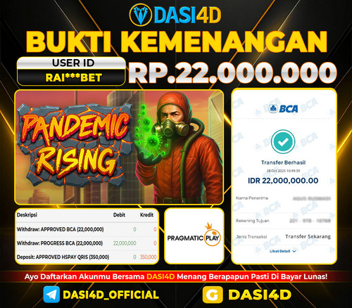 BUKTI KEMENANGAN 28 OKTOBER  2025 DI PANDEMIC RISING RP.22.000.000