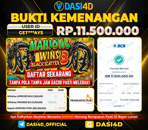BUKTI KEMENANGAN 28 OKTOBER  2025 DI MAHJONG WINS 3 BLACK SCATTER RP.11.500.000