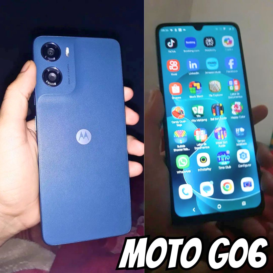 Smartphone Motorola Moto G06 – 128gb 12gb (4gb Ram + 8gb Ram Boost) E Camera 50mp Com Ai Bateria De 5200 Mah Tela 6.9