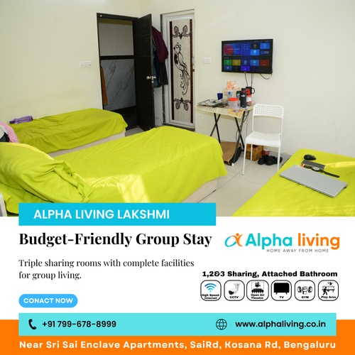Great for friends and students Alpha Living Lakshmi Coliving PG.png