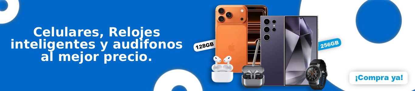 Celulares, Relojes inteligentes y audífonos al mejor precio.
