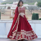 Women's Bridal Embroidered Lehenga Choli maroon2.png