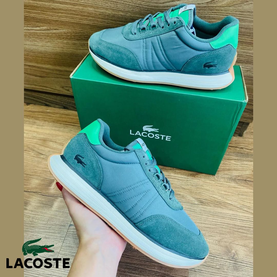 Tênis Couro Lacoste L-Spin Masculino – Verde escuro