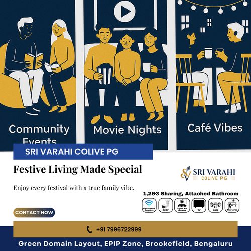 Celebrate every festival like family at Sri Varahi Colive PG in Kundalahalli.