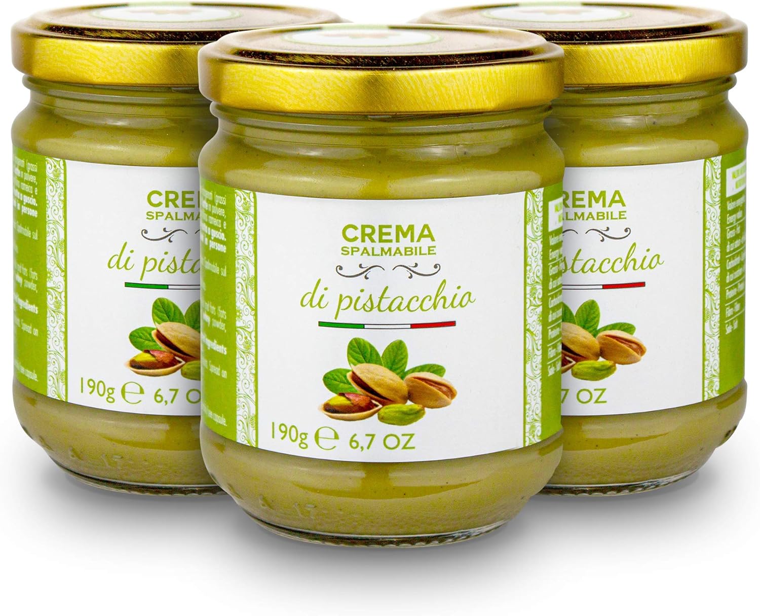 Schattige pistaciacrème, 40% pistache, 3 x 190 g, brontedolci