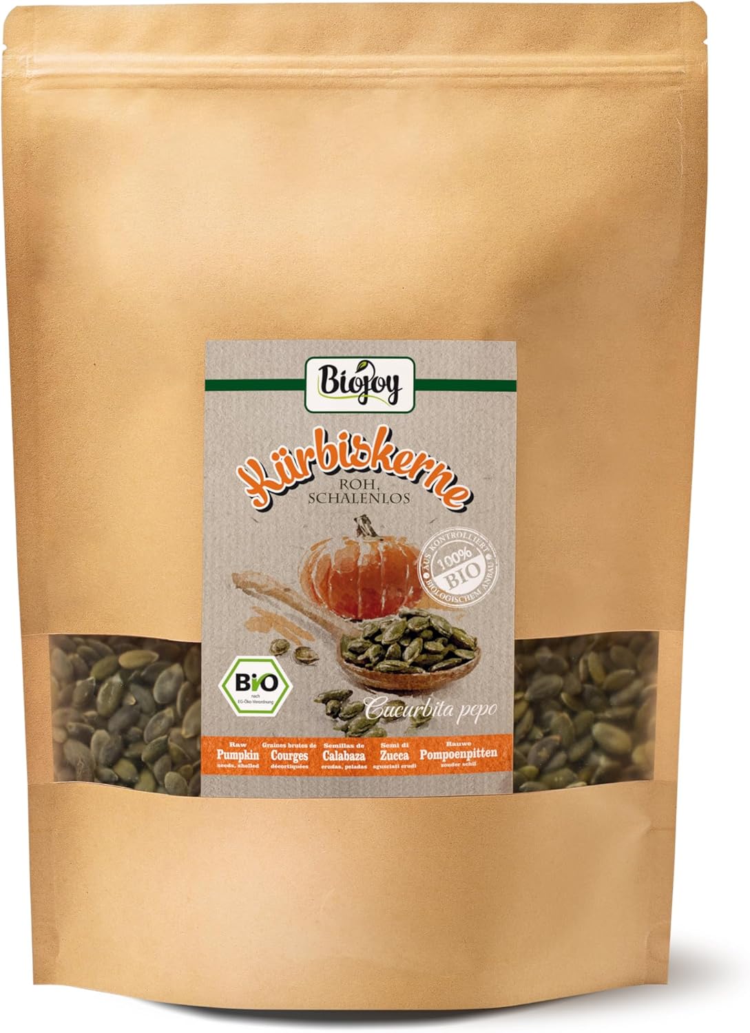 Biojoy BIO-Pompoenpitten (2 kg), gepeld, rauw en ongezouten