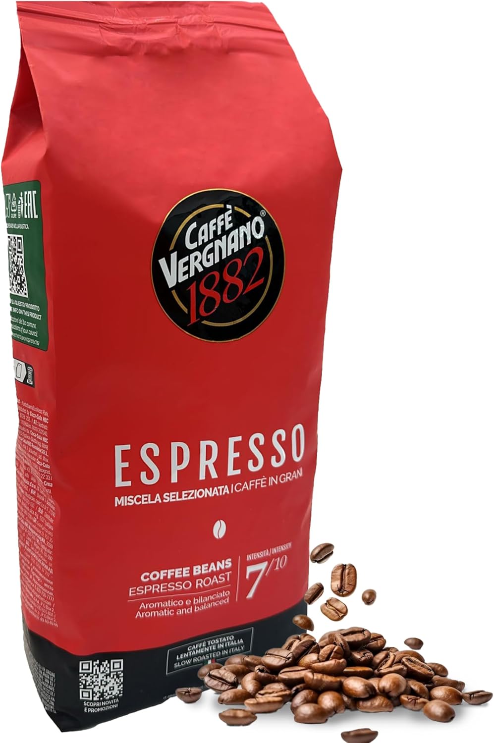 Caffè Vergnano 1882 – koffiebonen espresso – 1 verpakking van 1 kg