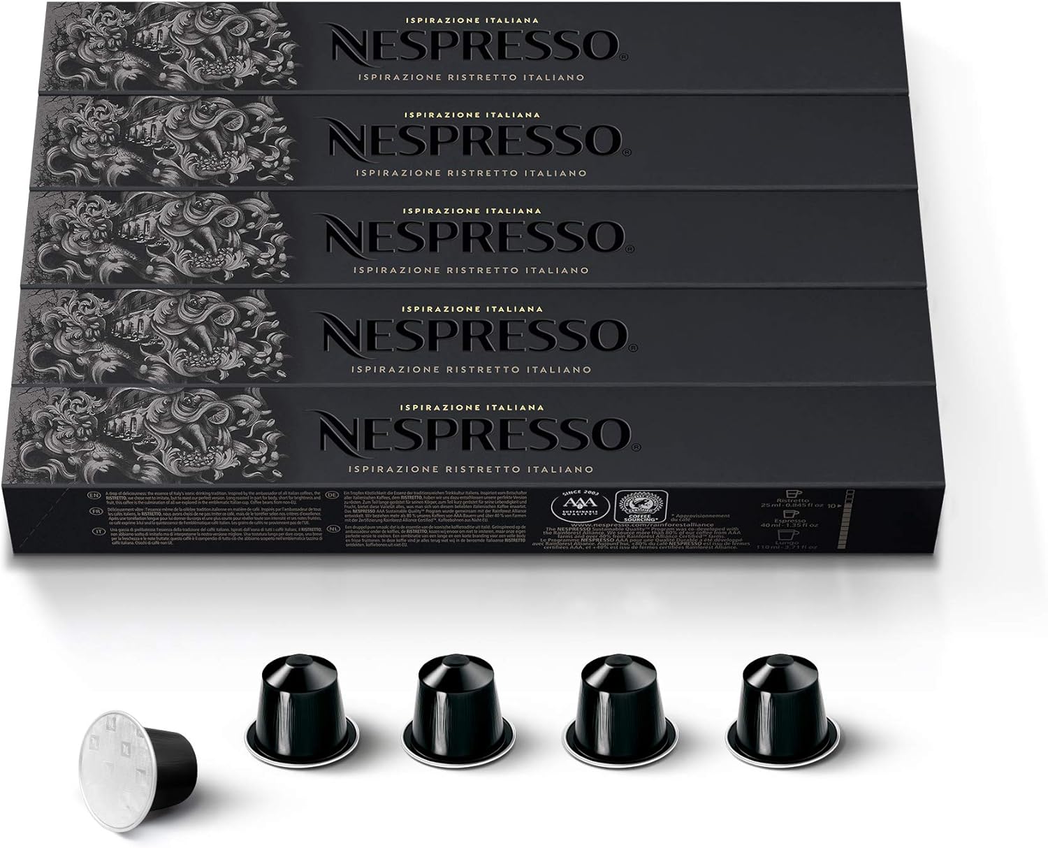 NESPRESSO Originele Ristretto, donker roosteren, capsuleset van 50 koffiecapsules