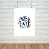 large poster on wall