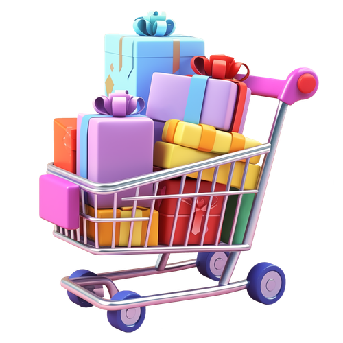 vecteezy ai generated shopping trolley containing gift box 3d 35714986.png