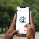 instagram post on smartphone screen mockup