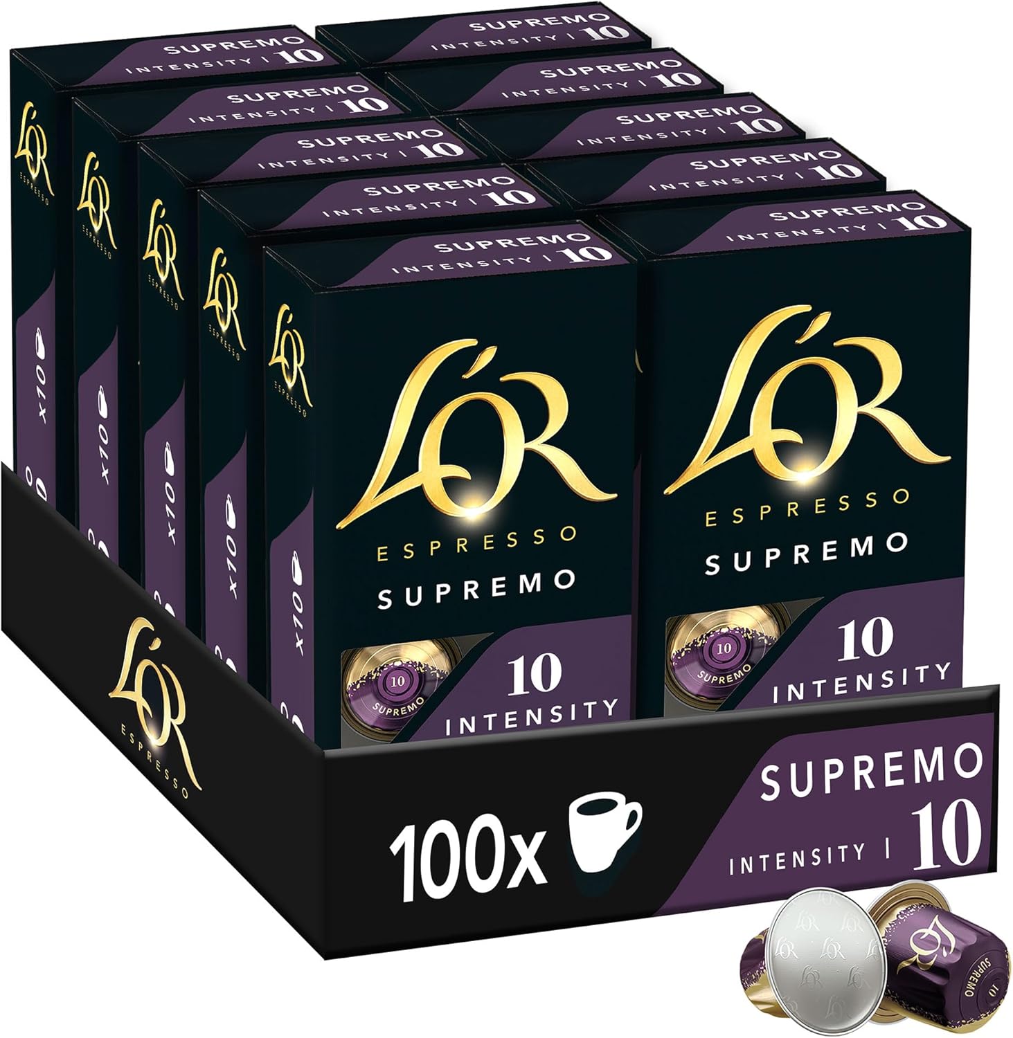 L'OR Espresso Koffiecups Supremo (100 Espresso Koffie Capsules)