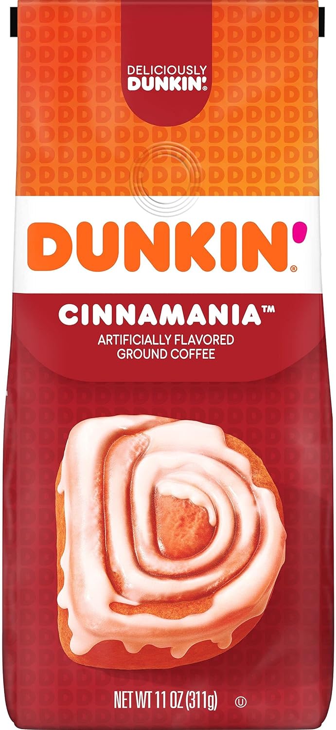 Dunkin Donuts Cinnamon Coffee Roll Gearomatiseerde gemalen koffie