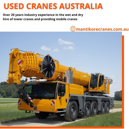 Looking For used cranes Australia? Mantikore Cranes offer high-quality equipment and machinery with excellent customer service at an affordable cost. Our Crane is highly being used at construction sites to make the entire work stress-free and increase productivity.  Over 20 years of industry experience in the wet and dry hire of tower cranes and providing mobile cranes. We provide all aspects of mobile or tower crane hire services for the construction industry. Our cranes are regularly maintained and serviced, and we take pride in giving our customers a first-class experience. Also providing other crane services like Mobile cranes, self-erecting cranes, Electric Luffing, etc.  To know more visit our site.

Website:  https://mantikorecranes.com.au/

Contact us at 1300626845. 
Address:  PO BOX 135 Cobbitty NSW, 2570 Australia
Email:  info@mantikorecranes.com.au 
Opening Hours:  Monday to Friday from 7 am to 7 pm