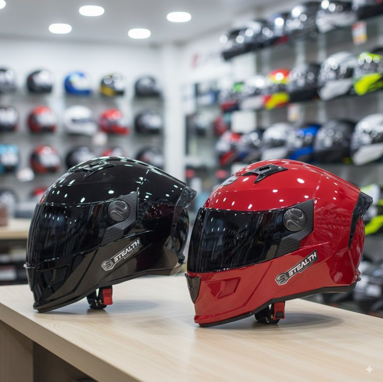 Capacete Moto Masculino Stealth Solid Brilhante Vis. Fumê