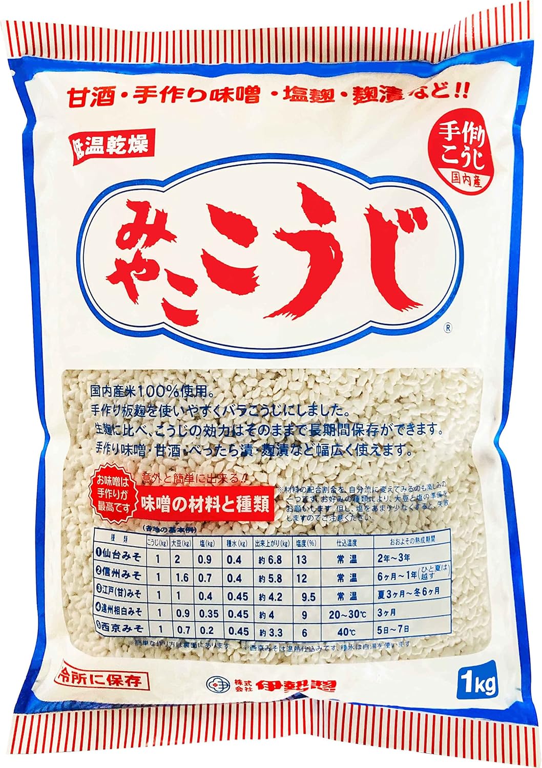 Miyako Koji, Japanse gedroogde Koji Gemoute rijst (1kg)