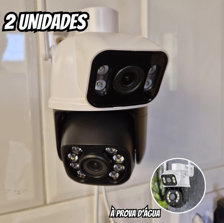 Kit 2 Câmera Ip A28 App Icsee Lente Dupla Cor Branco/preto Estary Shop
