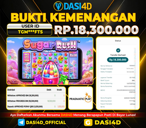 BUKTI KEMENANGAN 18 OKTOBER 2025 DI SUGAR RUSH   RP.18.300.000