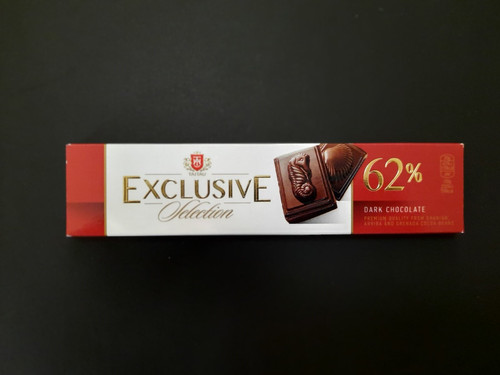 შოკოლადის ფილა EXCLUSIVE 62% შავი შოკოლადი 50გ
