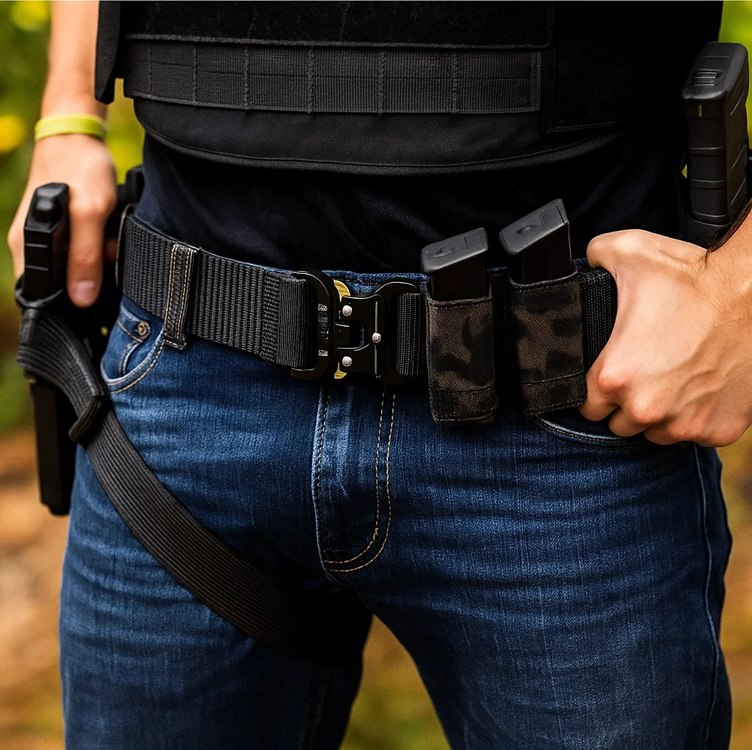 Cinto Tático Militar Com Fivela de Engate Rápido Tipo Fastem (PRETO)
