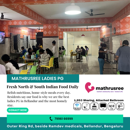 Nutrition meets homely taste at mathru shree pg for ladies.