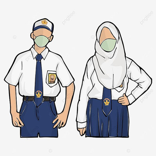 Siswa Sekolah Menengah Pertama Memakai Masker Wajah, Sekolah Menengah Pertama, Masker, Covid 19 PNG .jpg