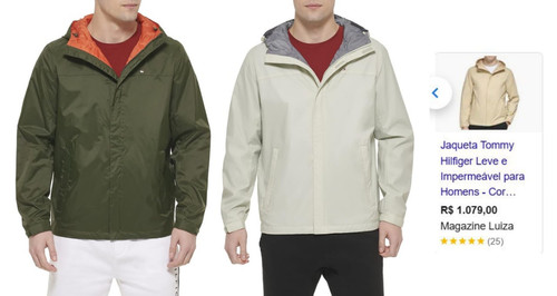 Tommy Hilfiger Jaqueta masculina impermeável e respirável com capuz, Oliva.jpg