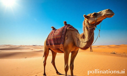 a majestic camel with thick textured fur and a proud stance adorned in traditional desert attire i.jpg