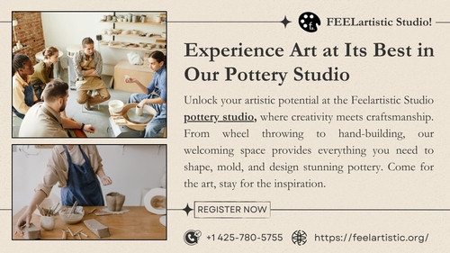 Unlock your artistic potential at the Feelartistic Studio pottery studio, where creativity meets craftsmanship. From wheel throwing to hand-building, our welcoming space provides everything you need to shape, mold, and design stunning pottery. Come for the art, stay for the inspiration.

https://feelartistic.org/potteryforfun/