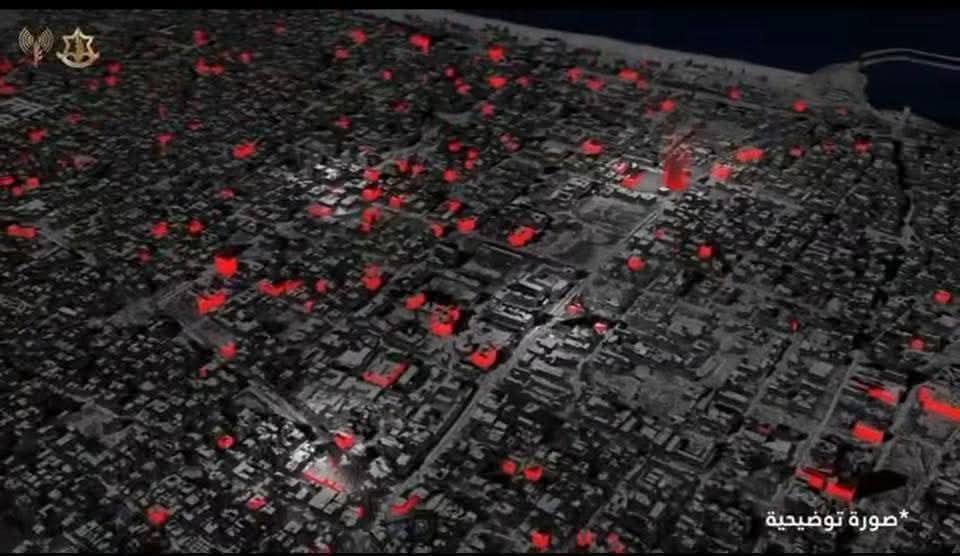 الاحتلال ينشر خريطة الأبراج السكنية التي من المقرر تدميرها....