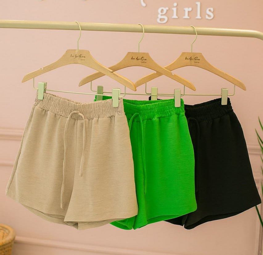 Kit 3 Shorts Feminino Basico Cintura Alta Confortável