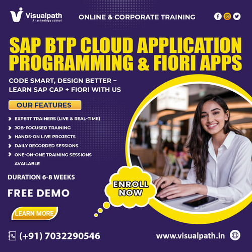 Visualpath provides SAP BTP CAP Online Training for developers, freshers, and IT professionals. The course covers CAP model, CDS, Node.js, SAP Fiori, SAP HANA, and cloud integrations with real-time project implementation. Learn from industry-expert trainers and master end-to-end app development. Enroll now and contact for a free demo: +91-7032290546.

WhatsApp: https://wa.me/c/917032290546
Visit: https://www.visualpath.in/sap-btp-cap-fiori-training.html
Visit our Blog: https://sapbtpcapfiori.blogspot.com/