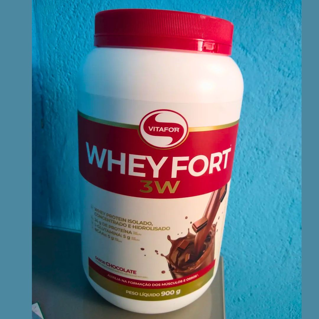 Whey Fort 3w Pote 1,8kg – Vitafor Sabor Chocolate