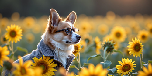 A corgi philosopher wearing a tiny tweed jacket and spectacles pondering the meaning of existence am.jpg