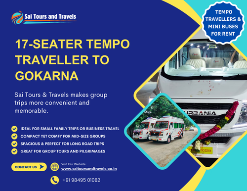 Today, a friends group used our 17 seater tempo traveller for a Gokarna getaway.