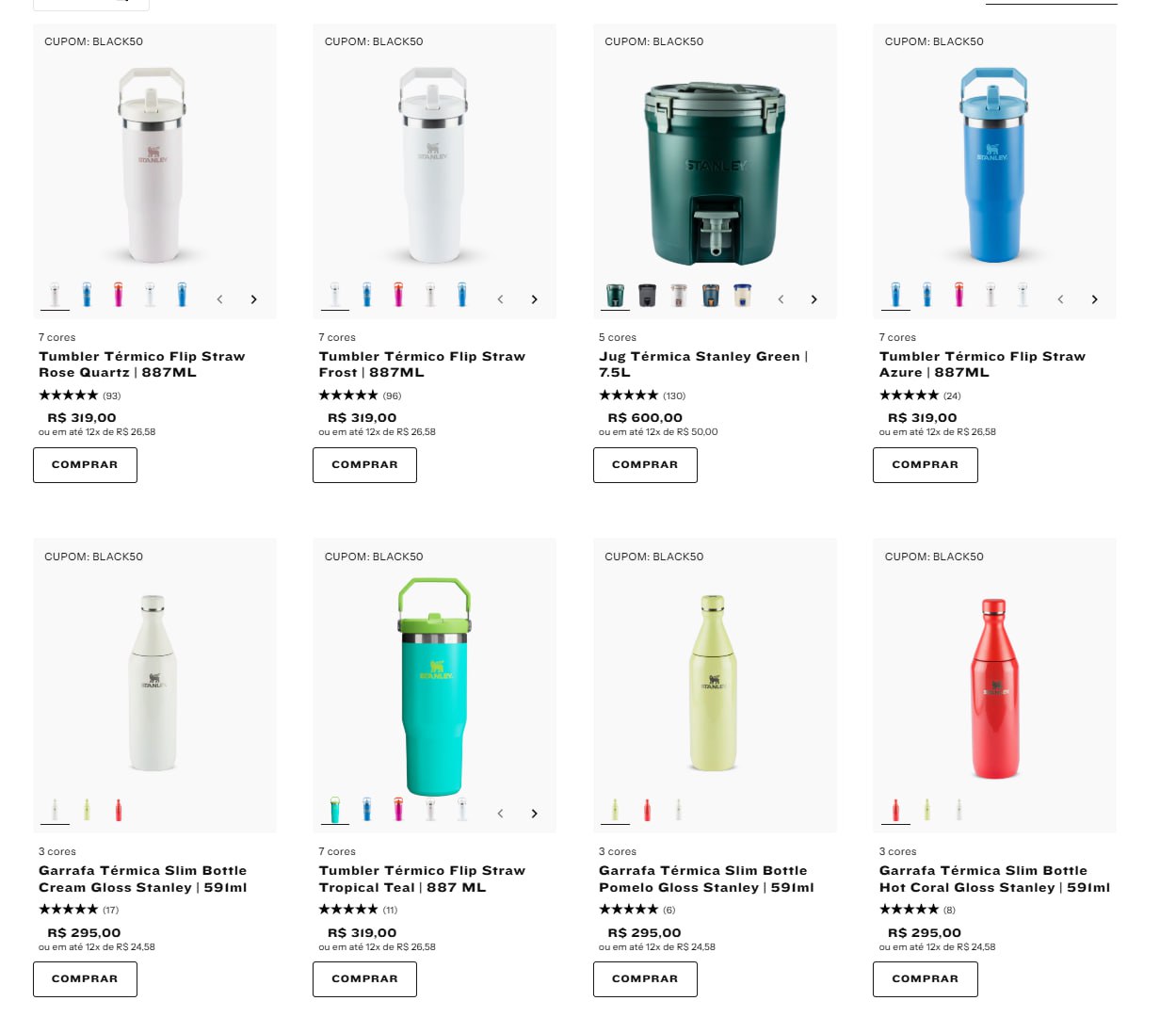 Seleção Stanley com até 50% Off nessa BLACK FRIDAY