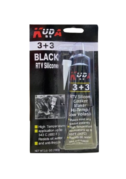 Kuda Black Gasket Maker - High-performance black silicone sealant