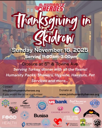 Thanksgiving in Skid Row Volunteer Flyer