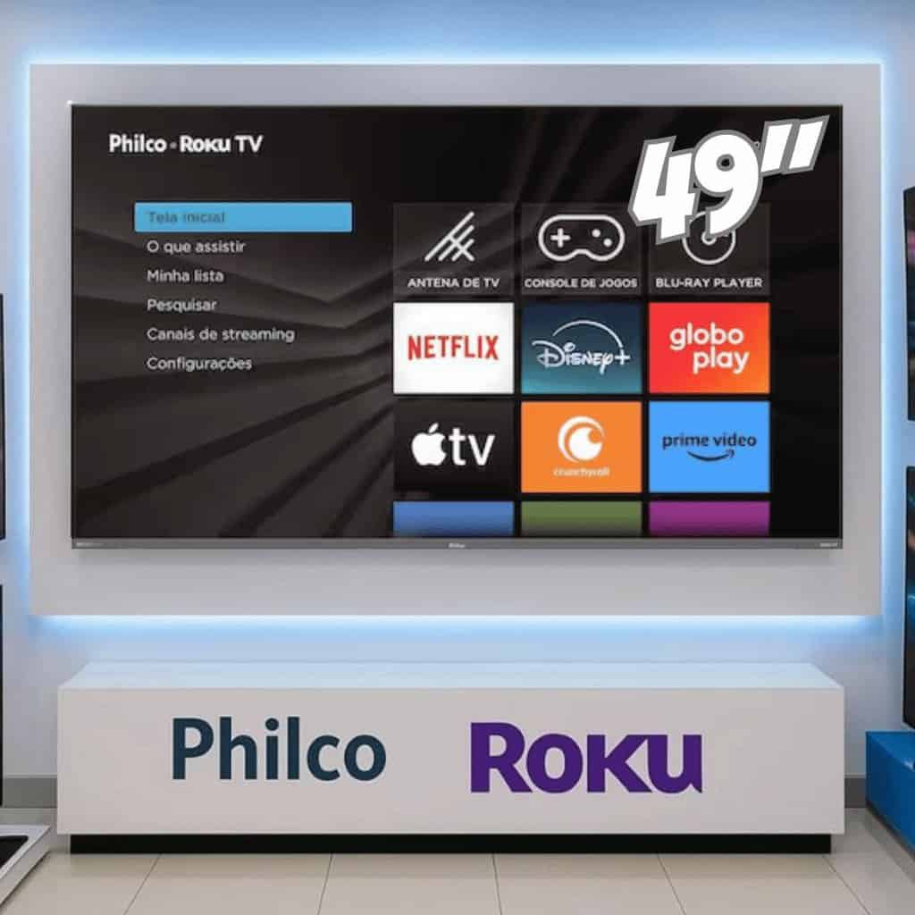 Smart TV 49″ Philco Led 4K Roku TV Borda Infinita P49ERA