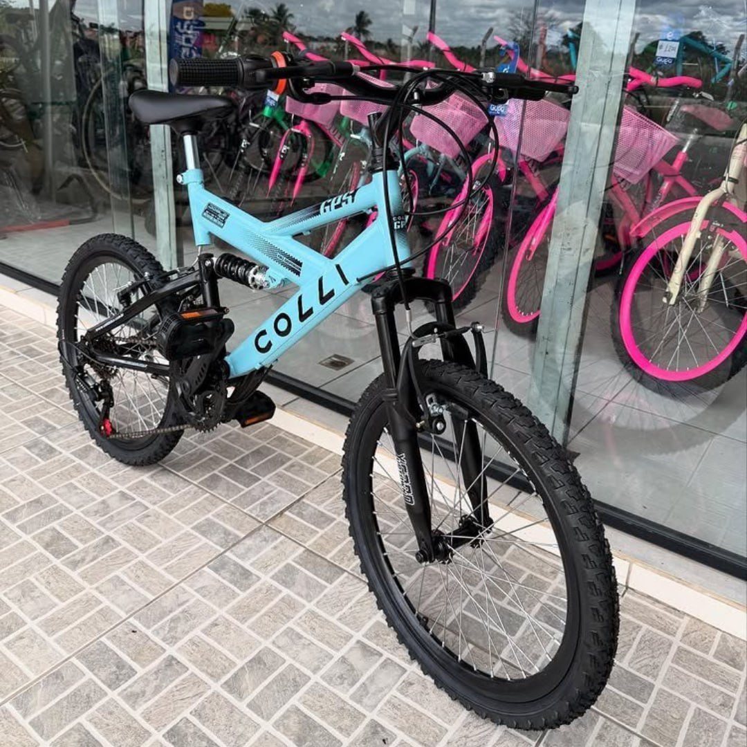 Bicicleta Colli Gps Dupla Suspensão Full Aro 20 21v Cor Azul Tamanho do quadro 14
