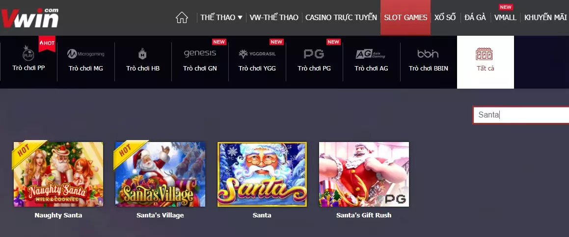 Slot Games Vwin giới thiệu các trò chơi HOT mùa Giáng Sinh