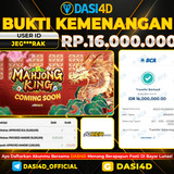 BUKTI KEMENANGAN 29 SEPTEMBER  2025 DI  MAHJONG KING RP.16.000.000