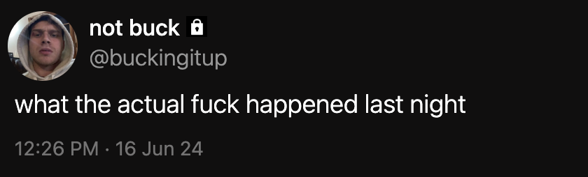 buck's tweet screenshot image