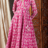 Sassafras Pink Floral Wrap Anarkali.png