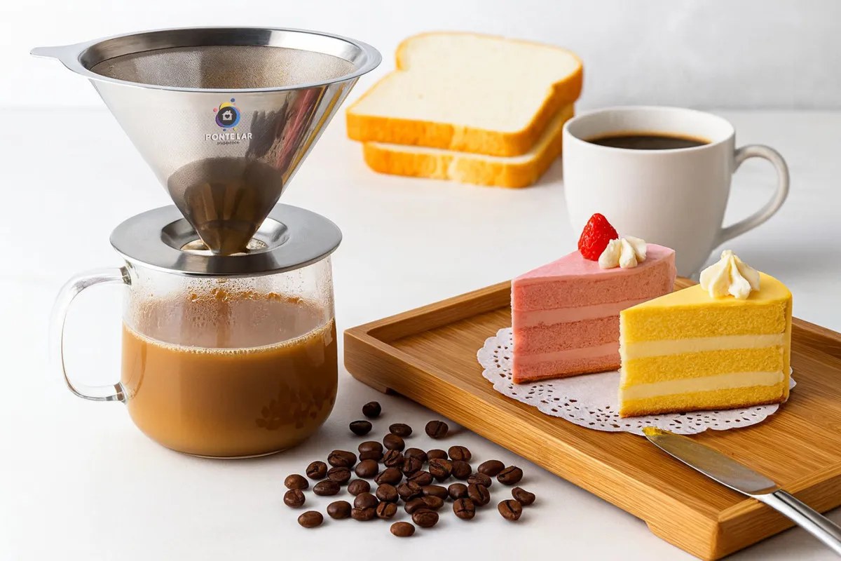 Coador Nacional De Café Modelo 103 Filtro Permanente Em Aço Inox Peneira Reutilizável