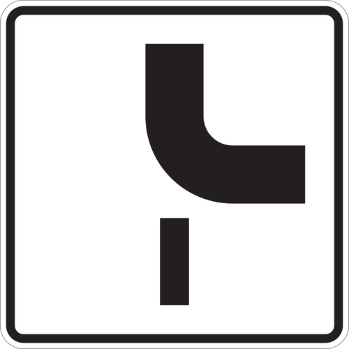 Zusatzzeichen 1002 24 Verlauf der Vorfahrtsstraße an Einmündungen (von oben nach rechts), StVO 1992..png