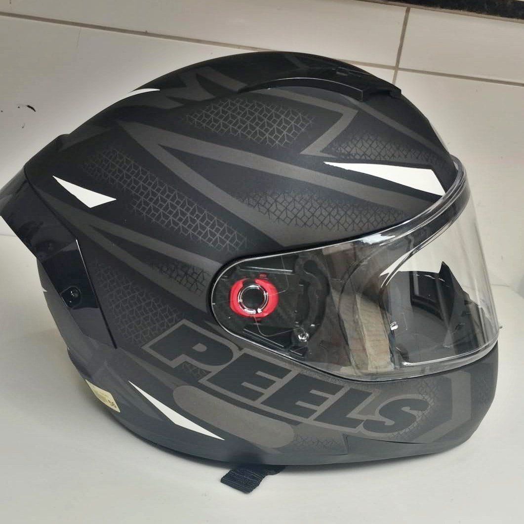 Capacete Moto Fechado Peels Icon Fast Preto Fosco Branco