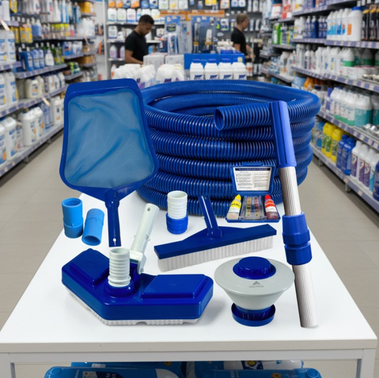 Kit Limpeza Piscina Fibra Vinil Acessorios Aspirador Peneira